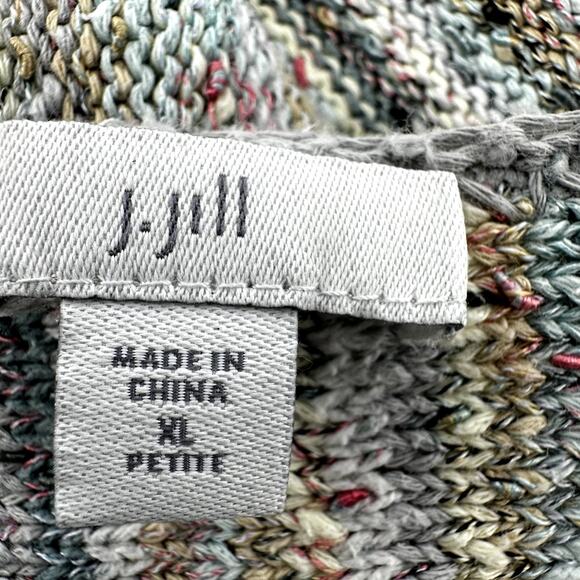 J.Jill Striped Confetti Sweater Round Neck Relaxed Oversized Multicolor XLP - Picture 2 of 5